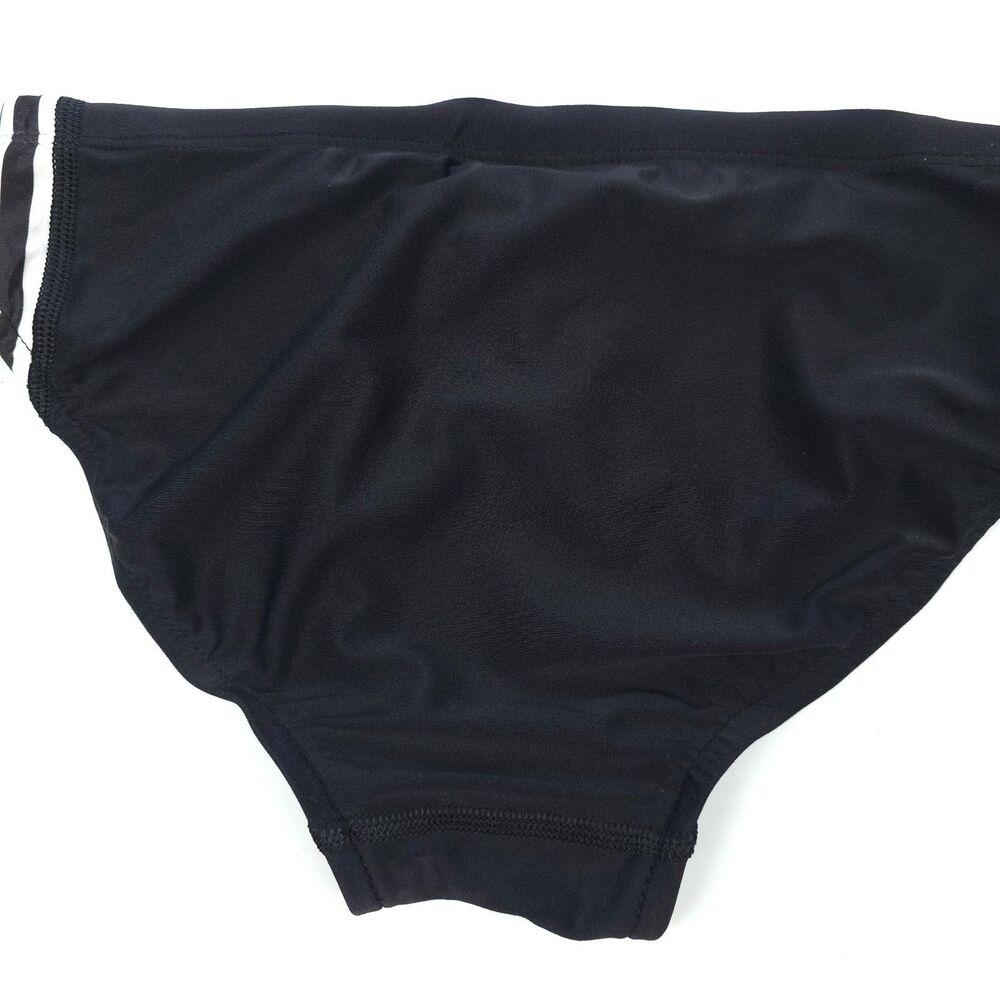 NWT Adidas Classic 3-Stripes Swim Briefs Black White Athletic Sporty Polo Swim - Picture 6 of 10